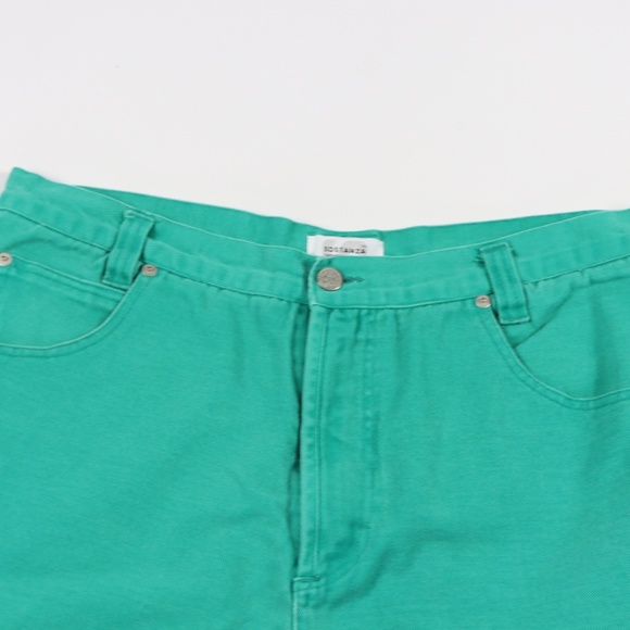 Vintage 90s Mens 36 Streetwear Denim Shorts Green - Picture 2 of 8